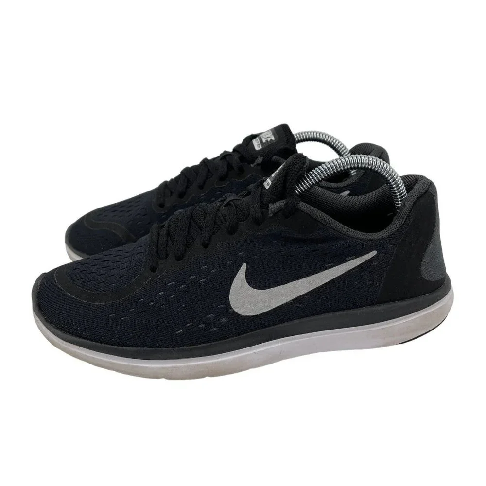 Nike Flex Black 904236-001 Junior‎ Trainers Size 5 Black White Sneakers Shoes